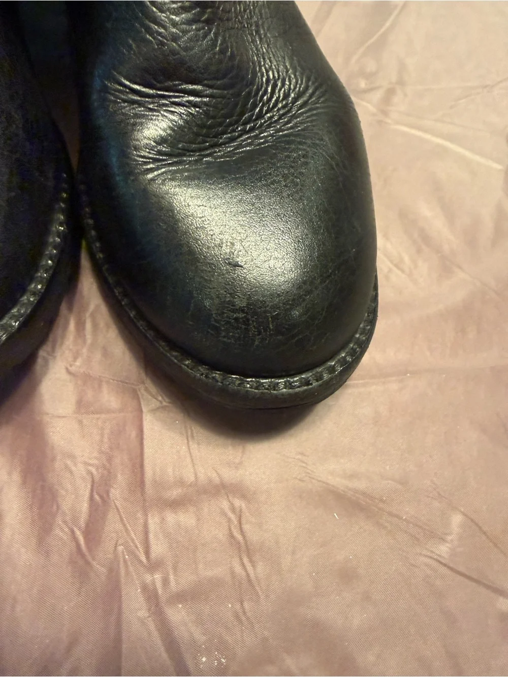Tory Burch Marion Quilted Tall Riding Boot Black Leather Size 5.6 MSRP $598